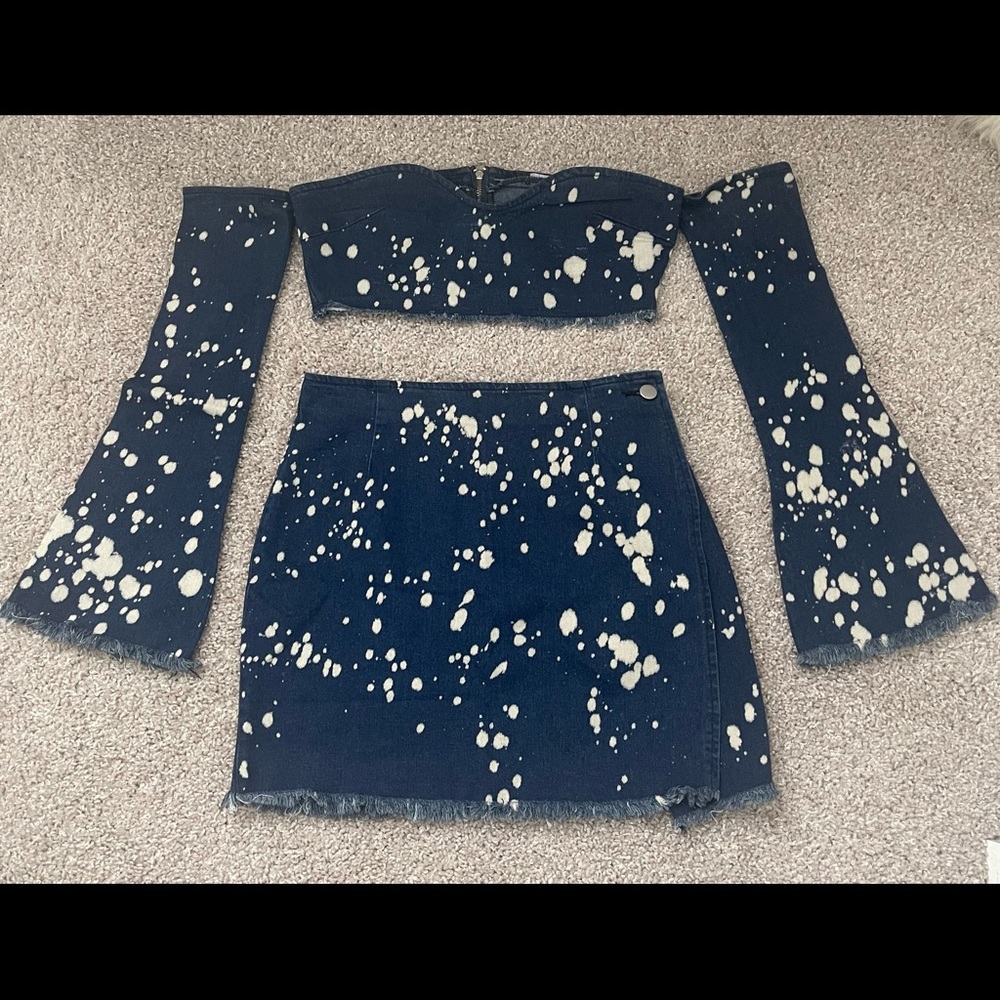 Medium Jean spotted skirt set